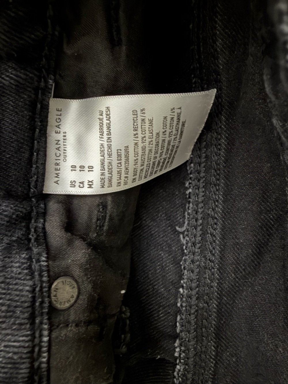 American Eagle Outfitters Washed Black Distressed Denim Jean Shorts - Picture 4 of 4